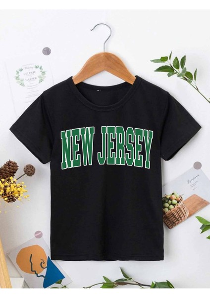 Rahat Kalıp Pamuklu Baskılı Siyah Çocuk T-Shirt