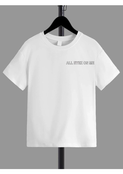 Rahat Kalıp Pamuklu Baskılı Beyaz Çocuk T-Shirt