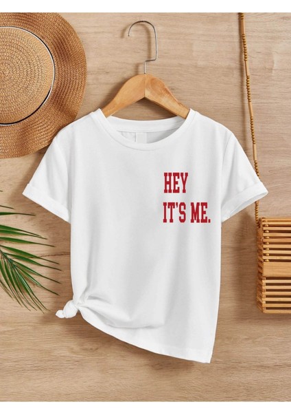 Rahat Kalıp Pamuklu Baskılı Beyaz Çocuk T-Shirt