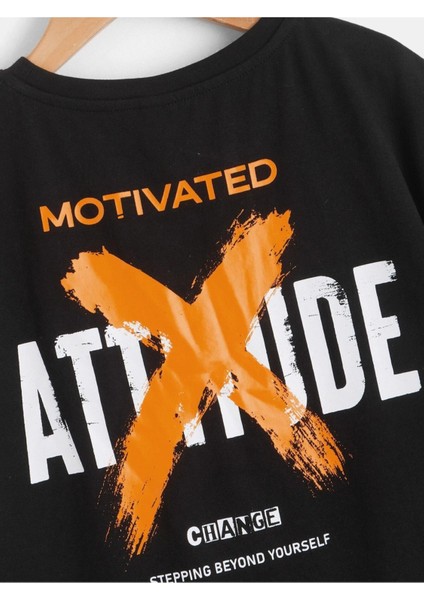 Rahat Kalıp Pamuklu Motıvated Baskılı Çocuk T-Shirt modelleri