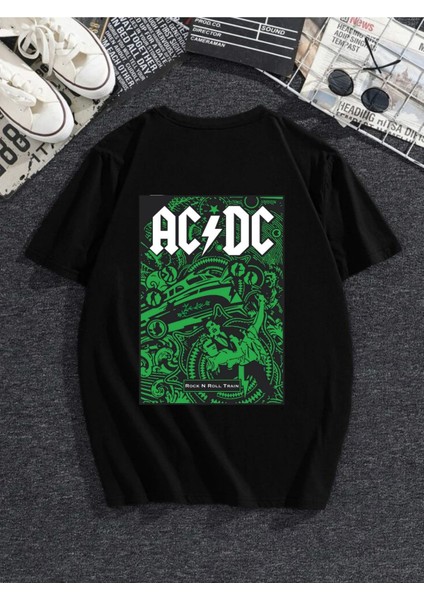 Acdcyeşil Baskı Oversize Tshirt