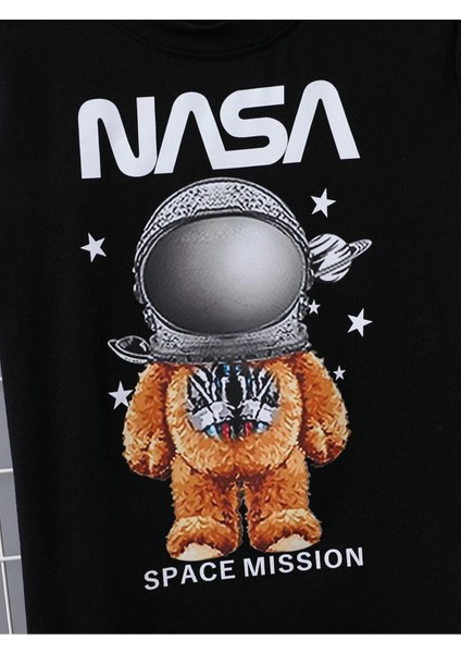 Rahat Kalıp Pamuklu Nasa-Uzay Baskılı Çocuk T-Shirt fiyatları