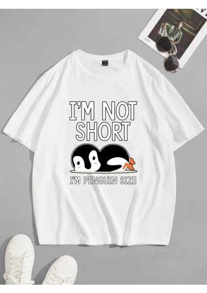 Penguın Baskılı Oversize Tshırt