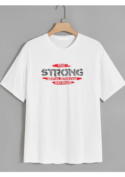 Strong Baskılı Oversize Tshırt