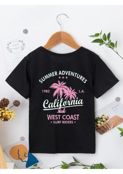 Rahat Kalıp Pamuklu Baskılı Siyah Çocuk T-Shirt fiyatları