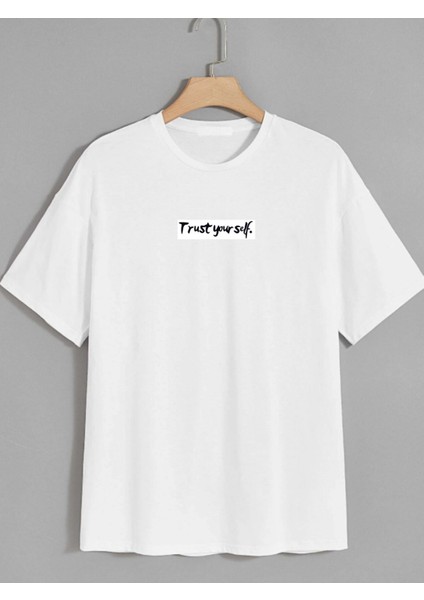 Trust Yourself Baskılı Oversize Tshırt