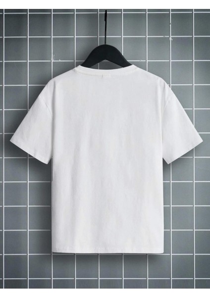 Rahat Kalıp Pamuklu Baskılı Beyaz Çocuk T-Shirt fiyatları