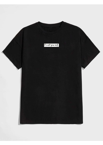 Trust Yourself Baskılı Oversize Tshırt