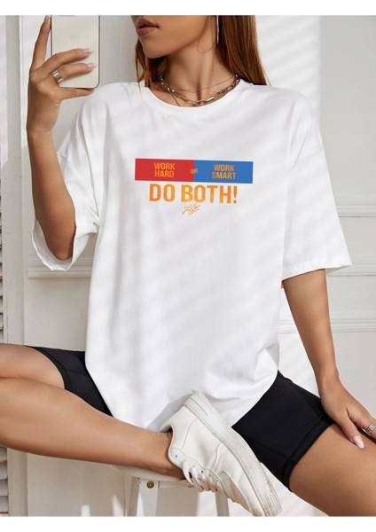 Do Both! Baskılı Oversize Tshırt