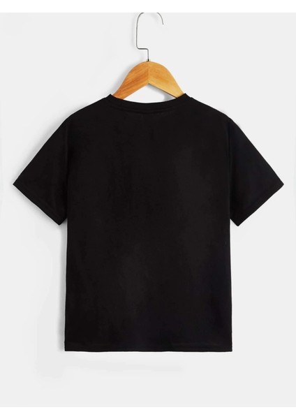 Rahat Kalıp Pamuklu Kart-Iskelet Baskılı Çocuk T-Shirt modelleri