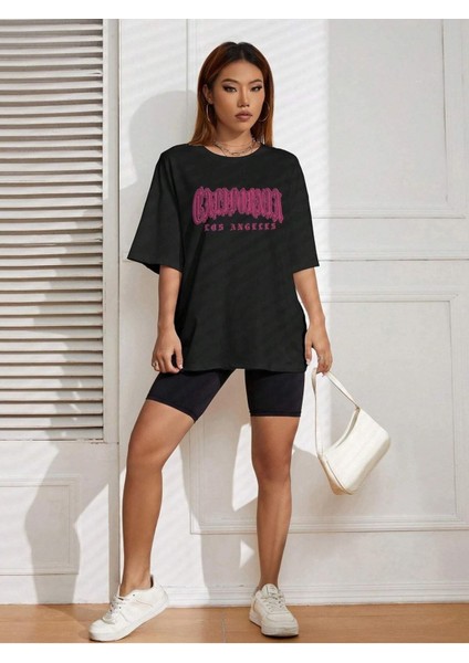 Pınk Calıfornıa Baskılı Oversize Tshırt fiyatları