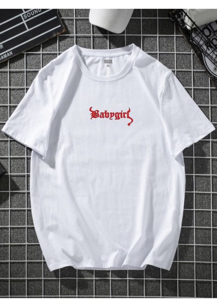 Babygırl Oversize Tshirt Kırmızı Yazılı