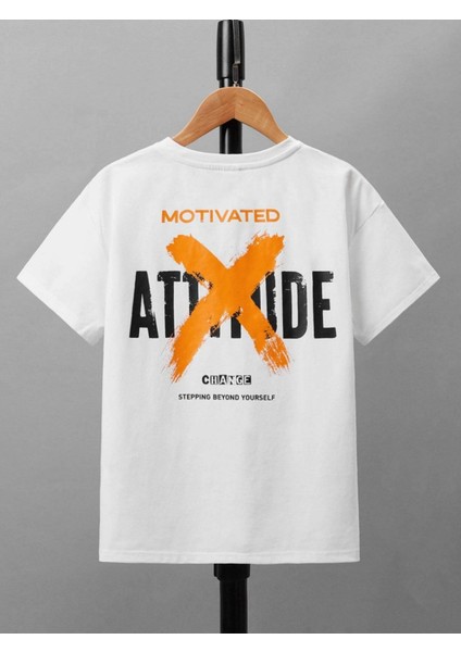 Rahat Kalıp Pamuklu Motıvated Baskılı Çocuk T-Shirt