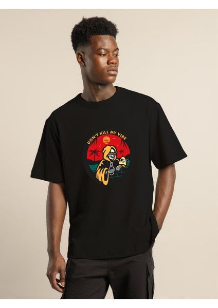 Pelerinli Iskelet Oversize Tshirt