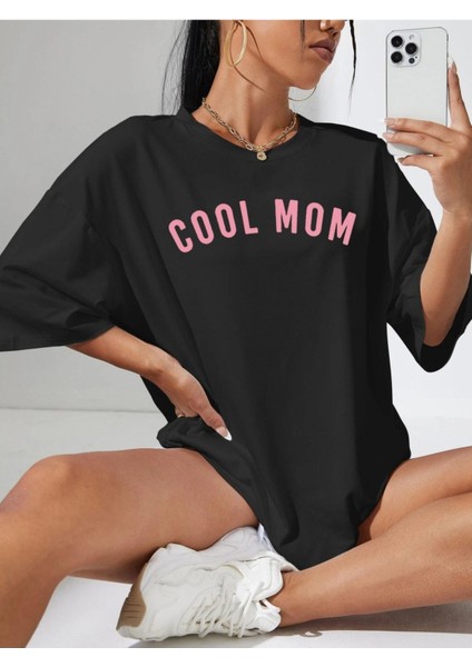 Cool Mom Baskılı Oversize Tshırt