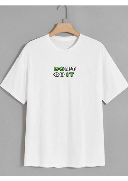 Don't Quıt Baskılı Oversize Tshırt