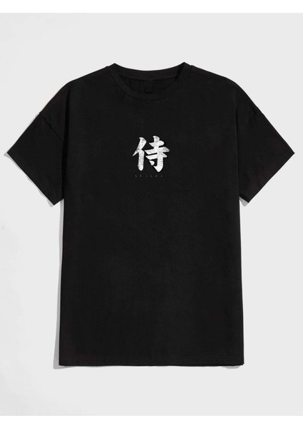 Samuraı Baskılı Oversize Tshırt