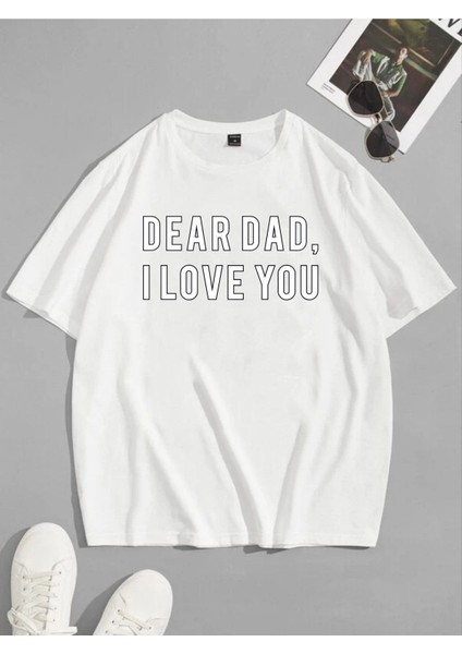 Dear Dad Baskılı Oversize Tshırt