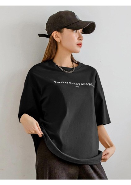 Forever Baskılı Oversize Tshırt fiyatları