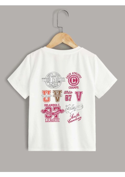 Çocuk Oversize Çoklu Sırt Pamuklu Bisiklet Yaka Tişört