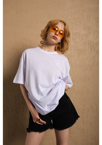 Pamuk Pike Boyfriend Düz T-Shirt indirimleri