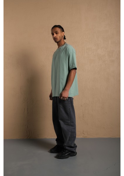 Pamuk Boyfriend Bisiklet Yaka Örme T-Shirt fiyatları