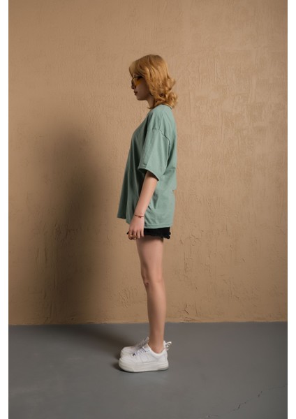 Pamuk Boyfriend Bisiklet Yaka Örme T-Shirt indirimleri