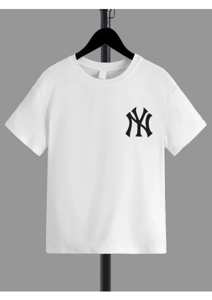 Rahat Kalıp Pamuklu Baskılı Beyaz Çocuk T-Shirt