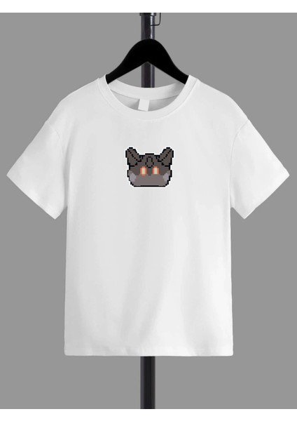 Rahat Kalıp Pamuklu Baskılı Beyaz Çocuk T-Shirt