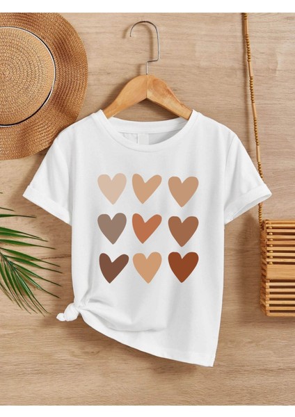 Rahat Kalıp Pamuklu Baskılı Beyaz Çocuk T-Shirt