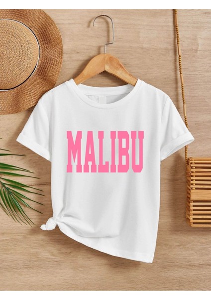 Rahat Kalıp Pamuklu Baskılı Beyaz Çocuk T-Shirt