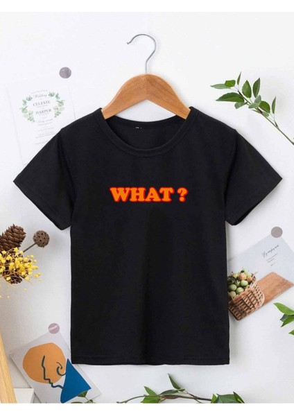 Rahat Kalıp Pamuklu Baskılı Siyah Çocuk T-Shirt
