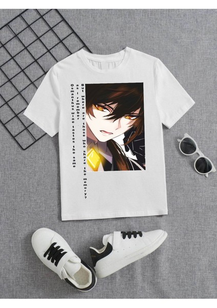 Rahat Kalıp Pamuklu Baskılı Beyaz Çocuk T-Shirt