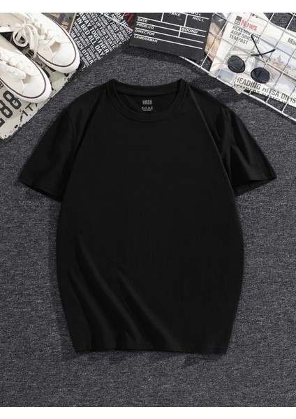 Kampanyalı 3 Siyah Düz Basic Oversize Pamuklu Tshirt fiyatları