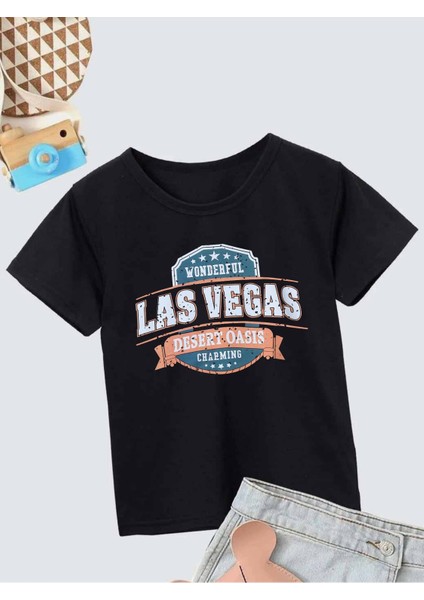 Rahat Kalıp Pamuklu Baskılı Siyah Çocuk T-Shirt