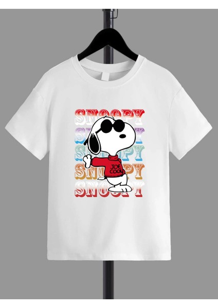 Rahat Kalıp Pamuklu Baskılı Beyaz Çocuk T-Shirt