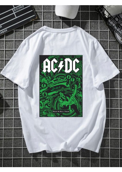 Acdcyeşil Baskı Oversize Tshirt