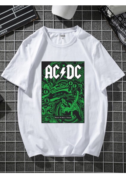 Ön Acdc Baskılı Oversize Tshirt