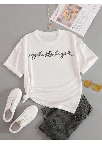 Enjoy Baskılı Oversize Tshırt