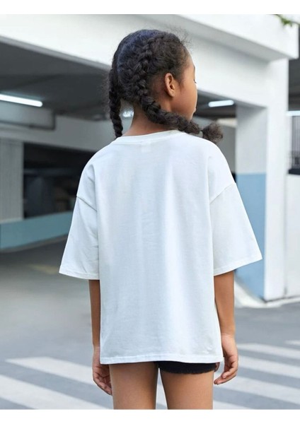 Çocuk Oversize Babygırl Pamuklu Bisiklet Yaka Tişört fiyatları