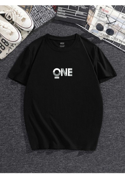 One Baskılı Oversize Tshirt