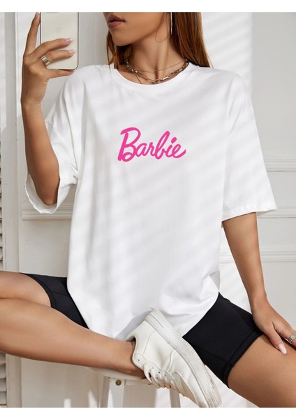 Barbıe Baskılı Oversize Tshırt