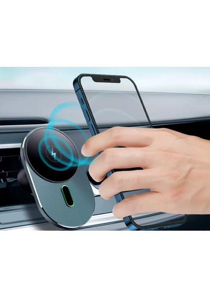 15 W Kablosuz Hızlı Şarjlı Magsafe Özellikli Araç Telefon Tutucu