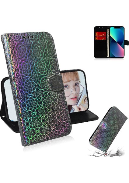 IPhone 15 Artı Glitter Renkli Premium Pu Deri Cüzdan Kılıf (Yurt Dışından)