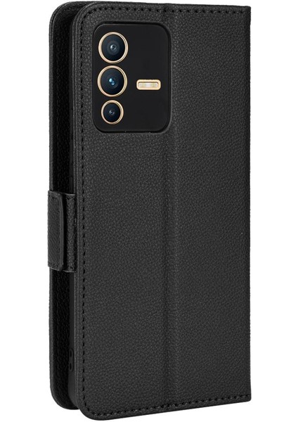 Vivo V23 5g Için Kılıf Manyetik Pu Deri Cüzdan Kart Yuvaları Tutucu Yan (Yurt Dışından)