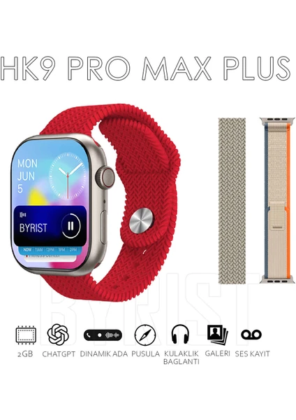 Hk9 Pro Max Plus Gen4 46MM Amoled Ekran Galeri/ses Kayıt/2gb Depolama Özellikli 2024 Akıllı Saat