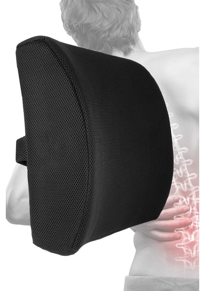 Tekno Trust Siyah Bel Minderi Sandalye Minderi Ofis Minderi Ortopedik Sırt Minderi 36 x 36 Polyester