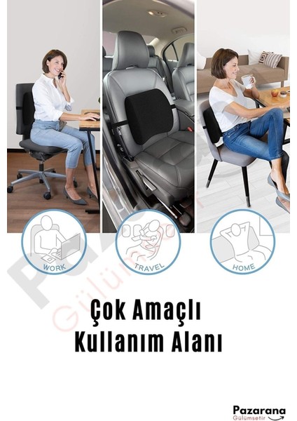 Tekno Trust 36 x 33 Poliüretan Lüx Ortopedik Sırt Araç Koltuk Sandalye Bel Yastığı Desteği Minderi Gbbel Minder modelleri