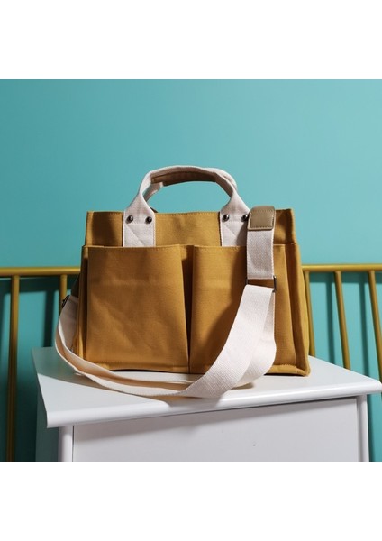 Kanvas Çanta Basit Moda Çanta Kadın Kişiselleştirilmiş Omuz Crossbody Çanta (Yurt Dışından)