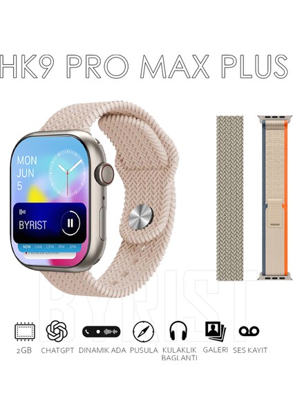 Hk9 Pro Max Plus Gen4 46MM Amoled Ekran Galeri/ses Kayıt/2gb Depolama Özellikli 2024 Akıllı Saat